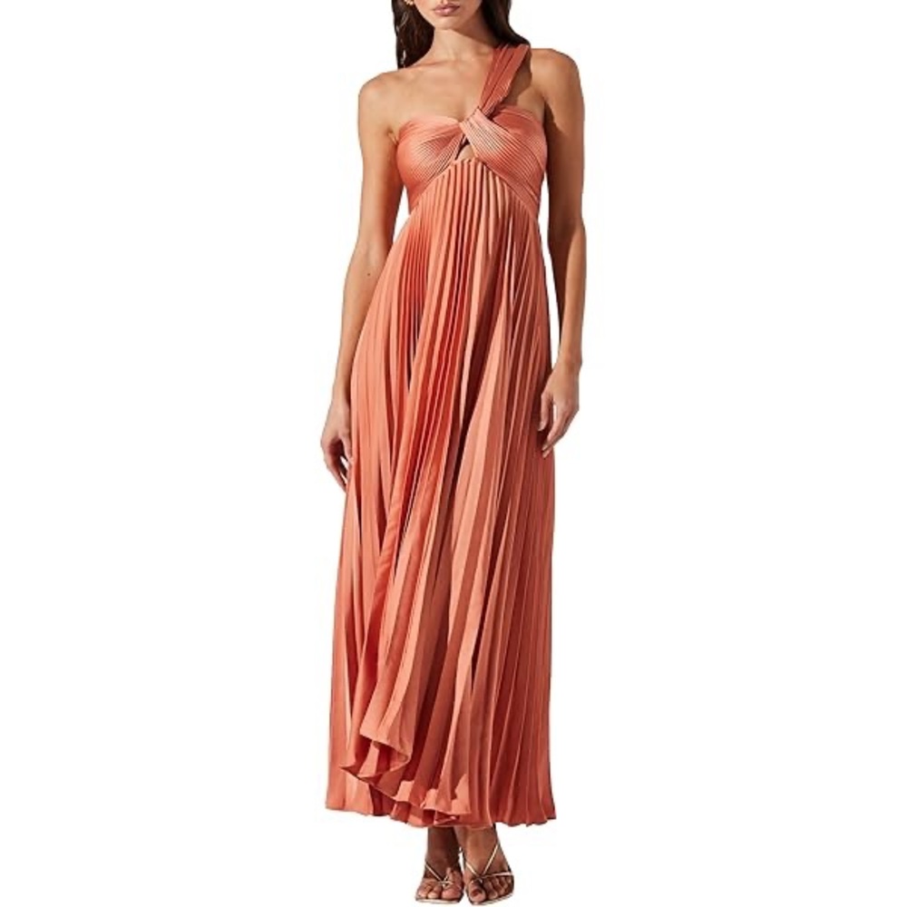 ASTR the label pleated one Shoulder Maxi Dress